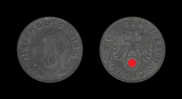 Njemačka Germany 3. Reich 1 Reichspfennig 1942 B