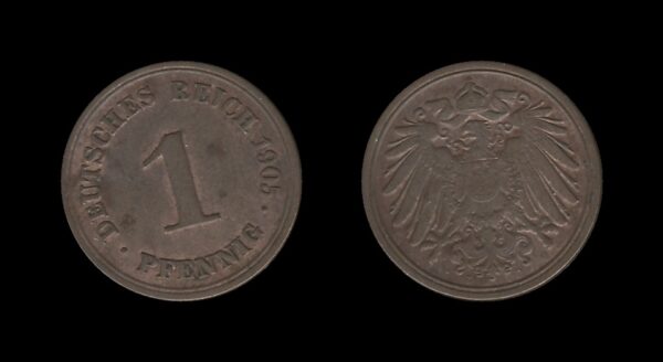 Njemačka Germany 1 Pfennig 1905 D – Wilhelm II