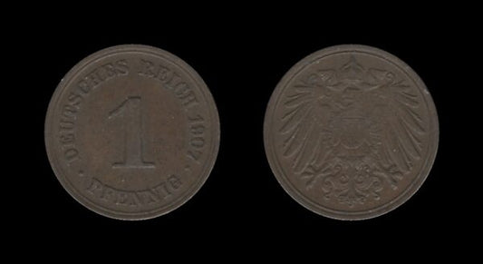 Njemačka Germany 1 Pfennig 1907 D – Wilhelm II