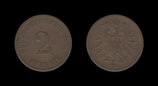 Njemačka Germany 2 Pfennig 1874 C – Wilhelm I