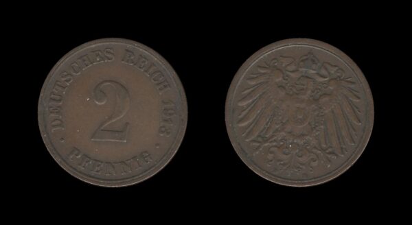 Njemačka Germany 1 Pfennig 1913 D – Wilhelm II