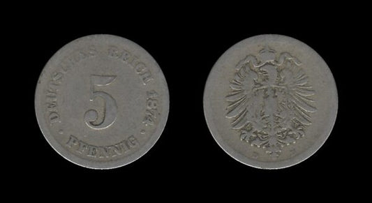 Njemačka Germany 5 Pfennig 1874 D – Wilhelm I