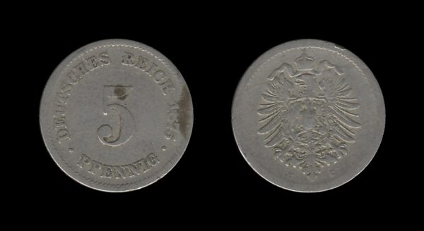 Njemačka Germany 5 Pfennig 1875 C – Wilhelm I