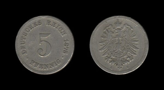 Njemačka Germany 5 Pfennig 1875 G – Wilhelm I