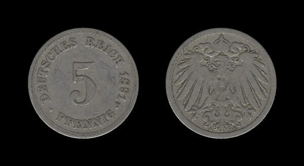 Njemačka Germany 5 Pfennig 1891 A – Wilhelm II