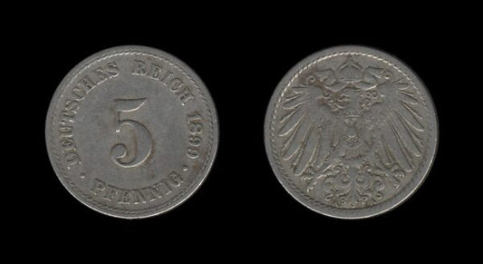 Njemačka Germany 5 Pfennig 1899 A – Wilhelm II