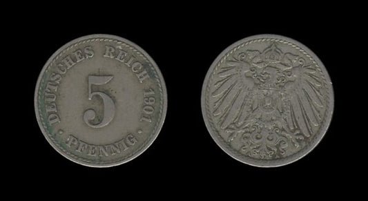 Njemačka Germany 5 Pfennig 1901 A – Wilhelm II