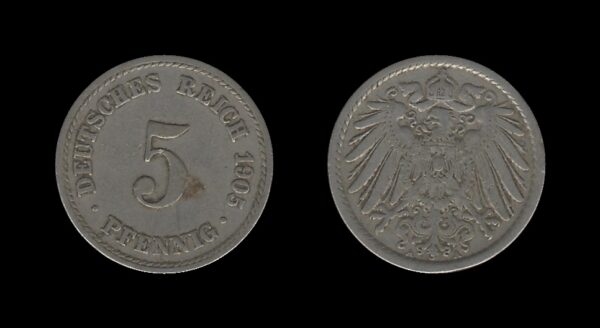 Njemačka Germany 5 Pfennig 1905 A – Wilhelm II