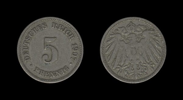 Njemačka Germany 5 Pfennig 1907 J – Wilhelm II