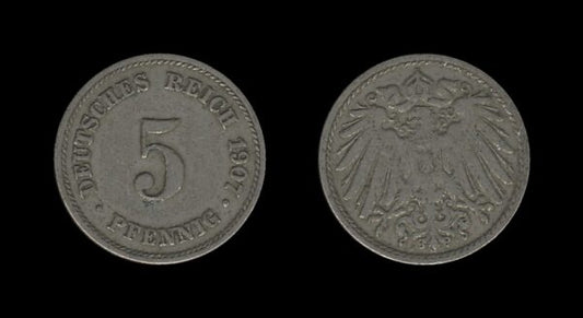 Njemačka Germany 5 Pfennig 1907 J – Wilhelm II