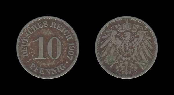 Njemačka Germany 10 Pfennig 1907 A – Wilhelm II