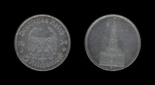 Njemačka Germany 3. Reich 5 Reichsmark 1934 G – Potsdam Garrison Church