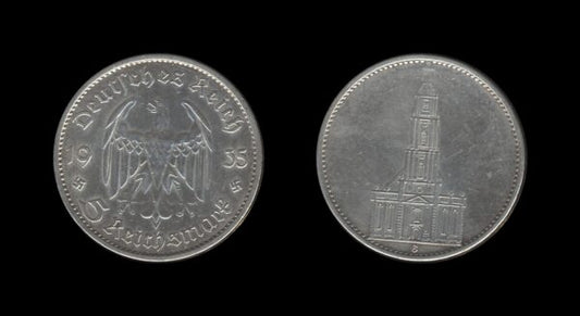 Njemačka Germany 3. Reich 5 Reichsmark 1935 G – Potsdam Garrison Church