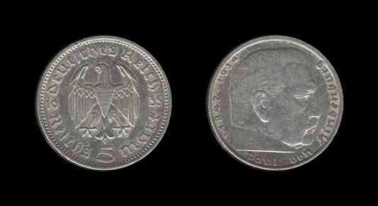 Njemačka Germany 3. Reich 5 Reichsmark 1935 F – Paul von Hindenburg