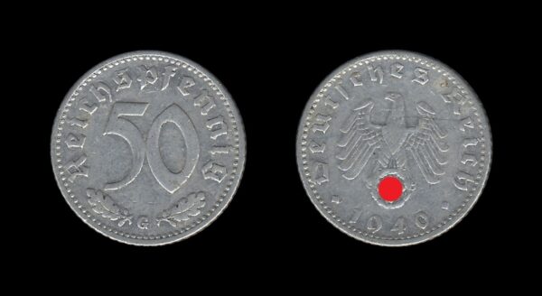 Njemačka Germany 3. Reich 50 Reichspfennig 1940 G