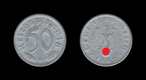 Njemačka Germany 3. Reich 50 Reichspfennig 1942 D