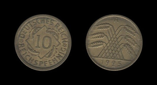 Njemačka Gemrany Weimar Republic 10 Reichspfennig 1925 A