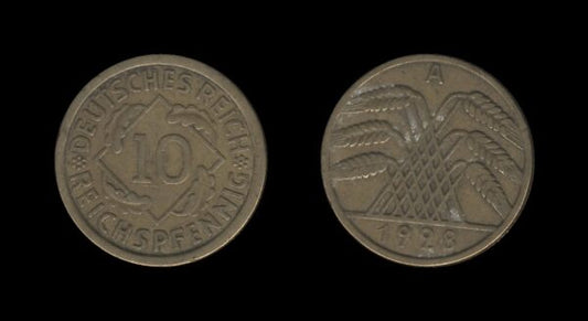 Njemačka Gemrany Weimar Republic 10 Reichspfennig 1928 A