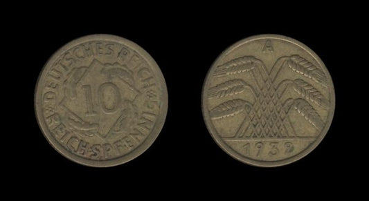 Njemačka Gemrany Weimar Republic 10 Reichspfennig 1932 A