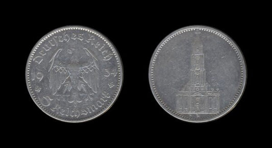 Njemačka Germany 3. Reich 5 Reichsmark 1934 A – Potsdam Garrison Church