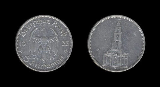 Njemačka Germany 3. Reich 5 Reichsmark 1935 D – Potsdam Garrison Church