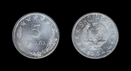 Albania Albanija 5 Qindarka 1964 UNC