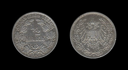 Njemačka Germany 1/2 Mark 1906 D – Wilhelm II