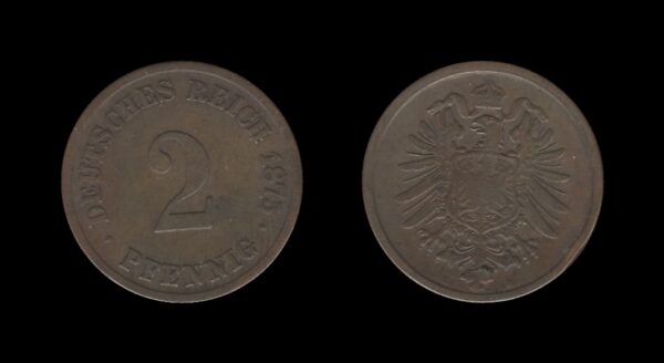 Njemačka Germany 2 Pfennig 1875 H – Wilhelm I