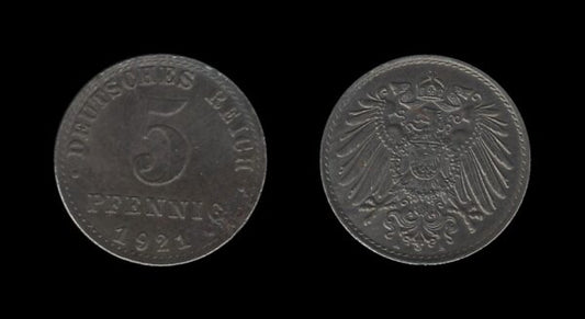 Njemačka Germany 5 Pfennig 1921 A – Wilhelm II