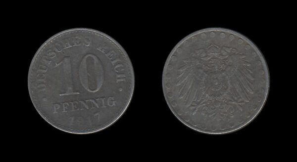 Njemačka Germany 10 Pfennig 1917 A – Wilhelm II