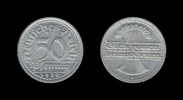 Njemačka Gemrany Weimar Republic 50 Pfennig 1920 J