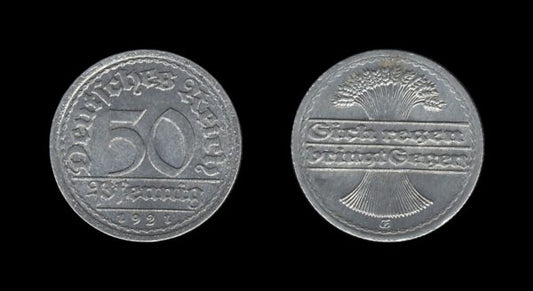 Njemačka Gemrany Weimar Republic 50 Pfennig 1921 E