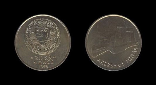 Norway Norveška 20 Kroner 1999 – Akershus – Harald V