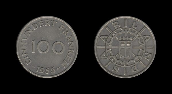 Saarland 100 Franken 1955