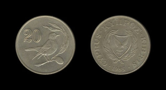 Cyprus Cipar 20 Cents 1985