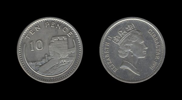 Gibraltar 10 Pence 1991 – Queen Elizabeth II