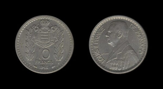 Monaco Monako 10 Francs 1946 – Louis II