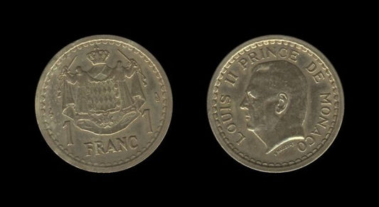 Monaco Monako 1 Franc 1943 – Louis II