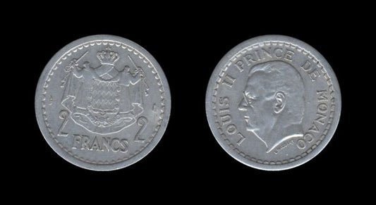 Monaco Monako 2 Francs 1943 – Louis II