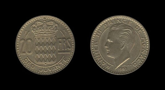 Monaco Monako 20 Francs 1951 – Rainier III