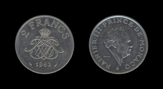 Monaco Monako 2 Francs 1982 – Rainier III