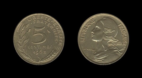 France Francuska 5 Centimes 1968