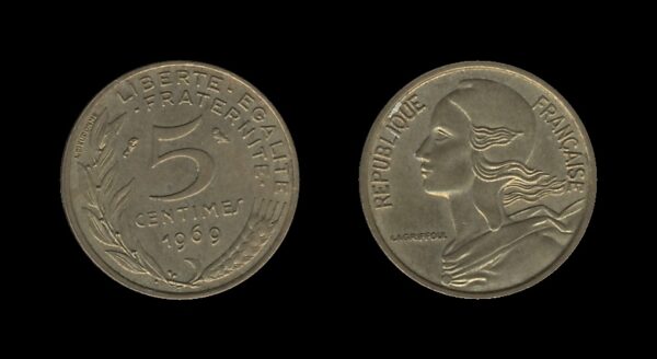 France Francuska 5 Centimes 1969