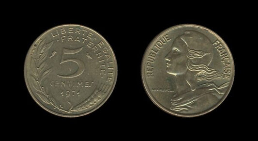 France Francuska 5 Centimes 1971