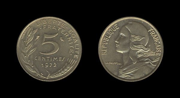 France Francuska 5 Centimes 1972