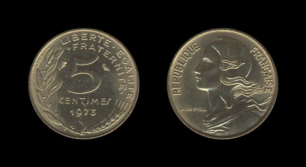 France Francuska 5 Centimes 1973