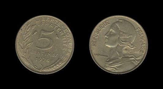 France Francuska 5 Centimes 1974