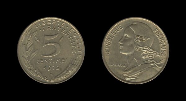 France Francuska 5 Centimes 1975