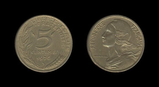 France Francuska 5 Centimes 1976