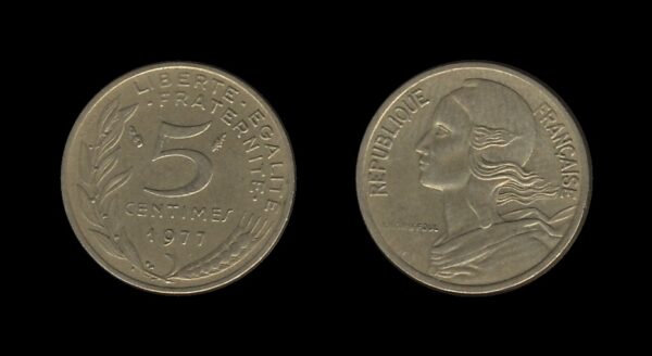 France Francuska 5 Centimes 1977